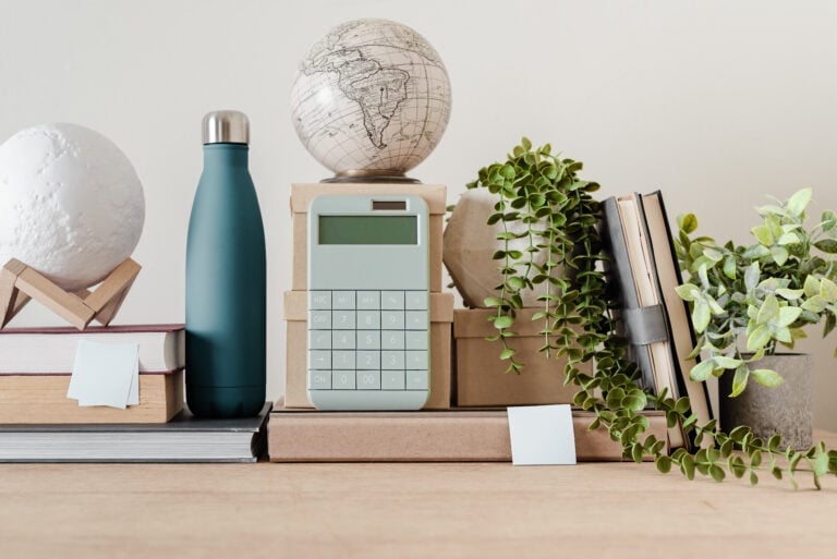 calculator on desk