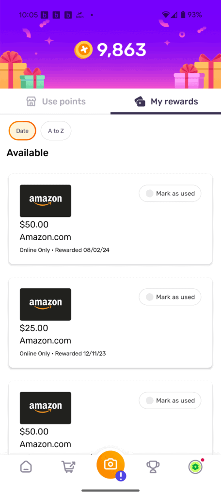 Fetch Rewards screenshot. Best apps to earn gift cards