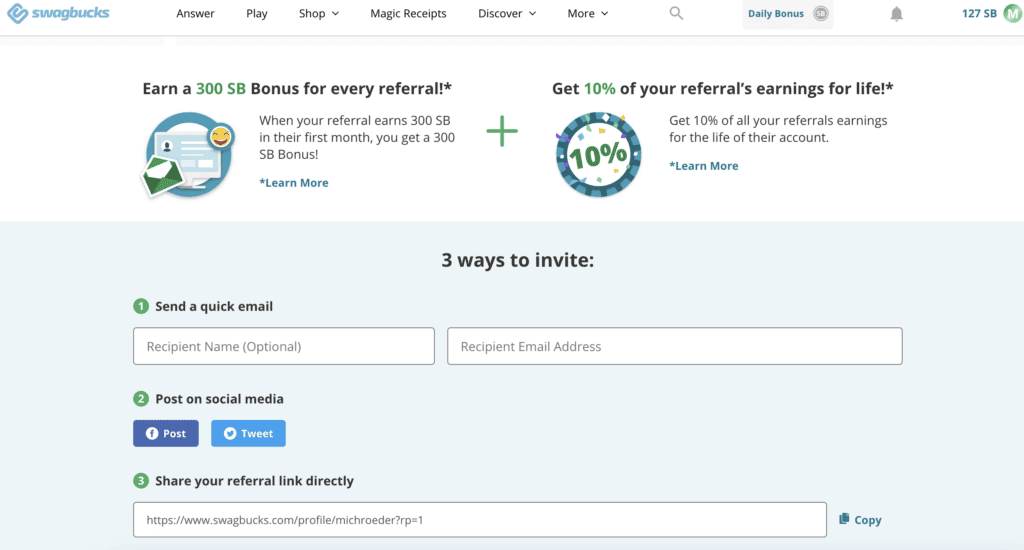 swagbucks hacks invite friends